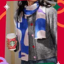 Starbucks 2023 China Christmas Winter Warm Dream Purple Scarf(size:1570*250mm)