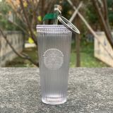 No Box Starbucks Black or Clear Stripe Keychain