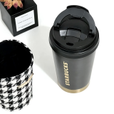 Starbucks 2023 China Black and White Houndstooth 12oz SS Tumbler with Sleeve