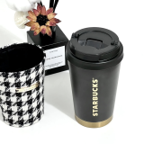 Starbucks 2023 China Black and White Houndstooth 12oz SS Tumbler with Sleeve