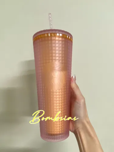 Preorder Starbucks 2024 Taiwan Soft Pink Grid 24oz Venti Tumbler ship after 3rd Jan. 2024