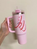 Starbucks x Stanley 2024 Taiwan Valentine's Day Pink Cat 30oz SS Tumbler