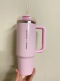 Starbucks x Stanley 2024 Taiwan Valentine's Day Pink Cat 30oz SS Tumbler