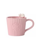 Starbucks 2024 China Valentine's Day Pink Stripe Cat 10oz Mug