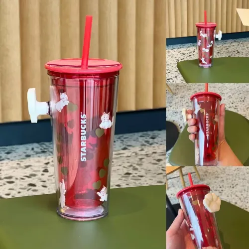 Starbucks 2024 China Valentine's Day Cat Paw 16oz Plastic Tumbler
