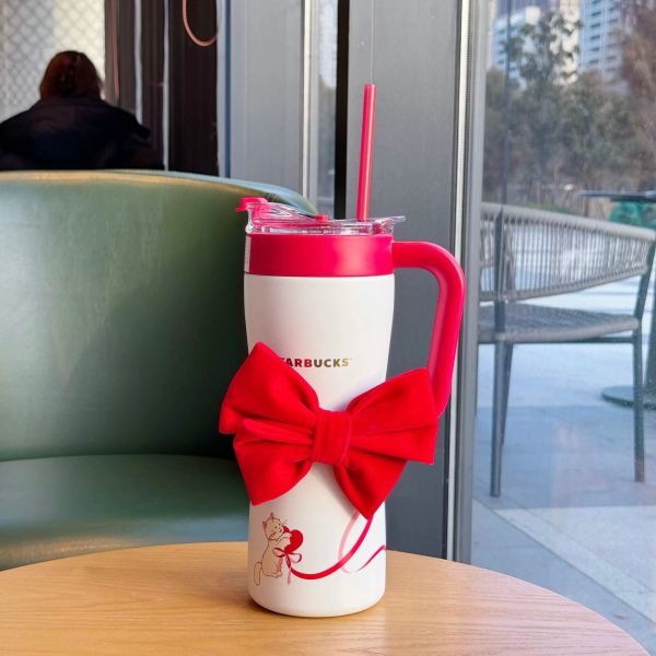 Starbucks 2024 China Valentine's Day Cat Bow 38oz SS Tumbler