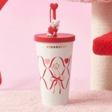 Starbucks 2024 China Valentine's Day Cat Hug Heart 19oz SS Tumbler