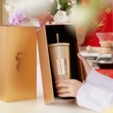 Starbucks 2024 China Chrome Gold Year of Dragon Venti Studded