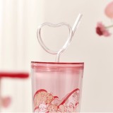 Starbucks 2024 China Valentine's Day Pink Heart Straw 24oz Tumbler
