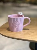 Starbucks 2024 China Valentine's Day Pink Stripe Cat 10oz Mug