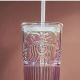 Starbucks 2024 China Aurora Siren 19oz Glass Cup with Bow