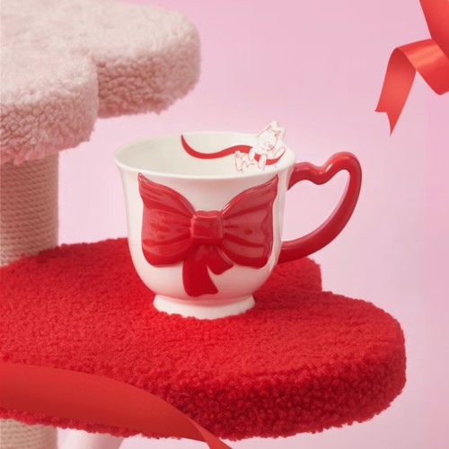 Starbucks 2024 China Valentine's Day Cat and Bow 13oz Mug