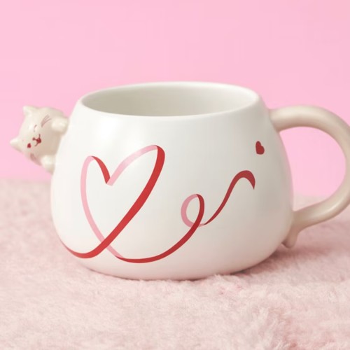 Starbucks 2024 China Valentine's Day Cute Cat 12oz Mug