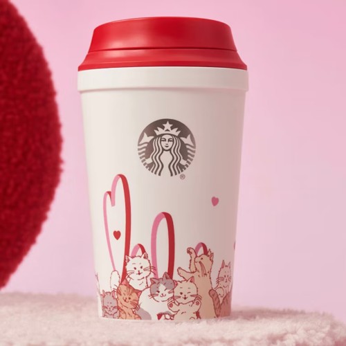 Starbucks 2024 China Valentine's Day Cute Cat 11oz Plastic Tumbler