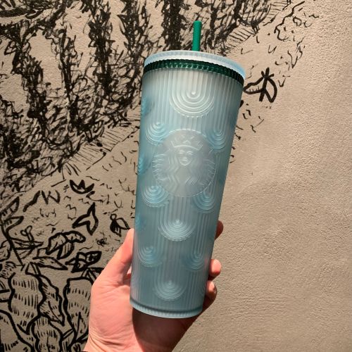 Minor Flaw No Tag Starbucks Green Scale 24oz Tumbler 
