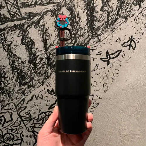 Starbucks X Stanley 2023 Korea Christmas Grey SS Tumbler with topper
