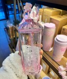 Starbucks 2024 Korea Pink Sakura 17oz Glass Tumbler