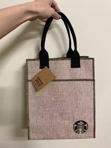 Starbucks 2024 Taiwan Sand Color Hand Bag(24.5*13.5*30cm)