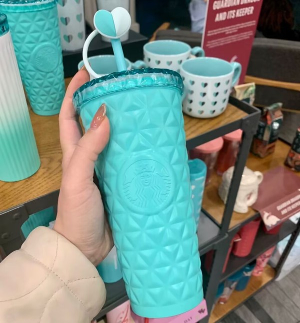 Starbucks 2024 Vietnam Valentine's Day Blue Heart Topper Dion 20oz SS Tumbler