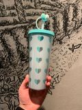 Starbucks 2024 Vietnam Valentine's Day Blue Heart 22oz Plastic Tumbler