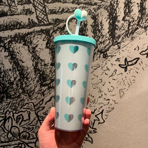 Starbucks 2024 Vietnam Valentine's Day Blue Heart 22oz Plastic Tumbler
