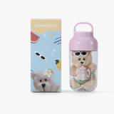Starbucks 2024 China Colorful Summer 16oz Plastic Tumbler with Bear Keychain