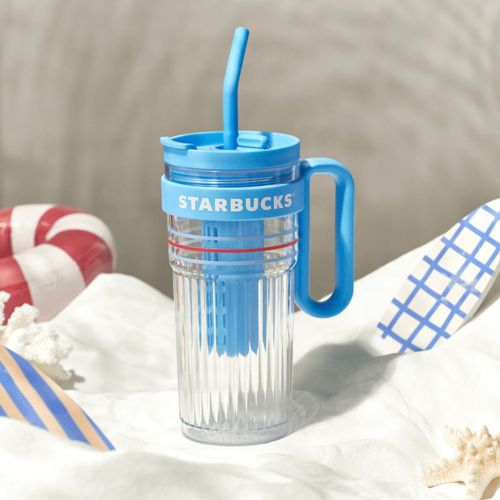 Starbucks 2024 China Summer Seaside Handle Plastic 35oz Tumbler