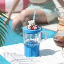 Starbucks 2024 China Summer Seaside Cute Bear 18oz Straw Glass Cup