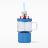 Starbucks 2024 China Summer Seaside Cute Bear 18oz Straw Glass Cup