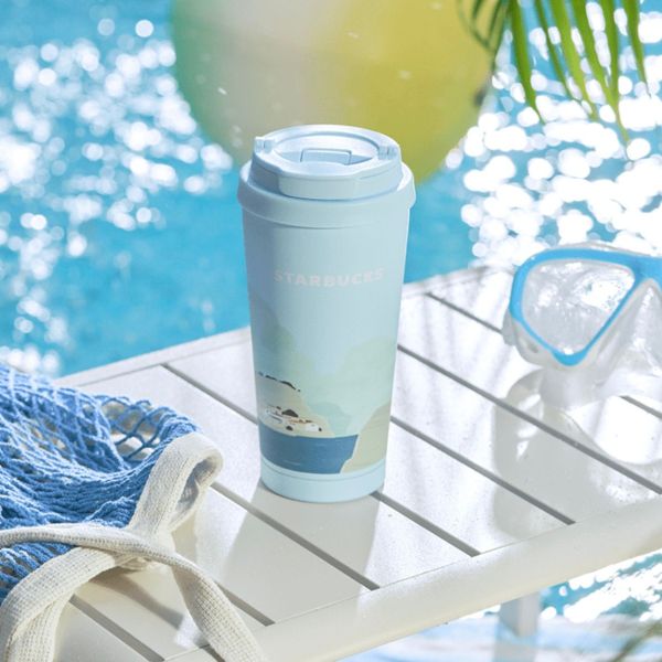 Starbucks 2024 China Summer Seaside Blue 16oz SS Tumbler