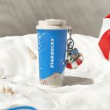 Starbucks 2024 China Summer Seaside Bear Keychain 16oz SS Tumbler