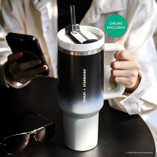 Starbucks x Stanley 2024 Thailand Black and White Gradient 40oz SS Tumbler