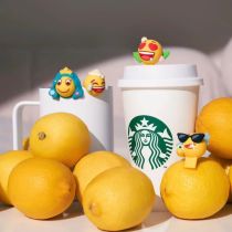 Starbucks 2024 China Yellow Face Stopper and Rim Clip Set