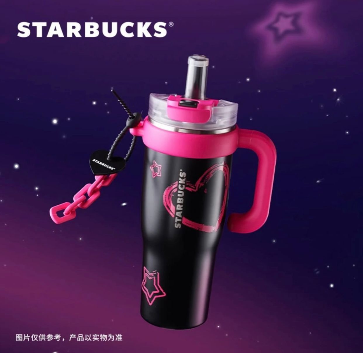 US$ 71.99 - Starbucks 2024 China Sweet Cool Pink Heart Black