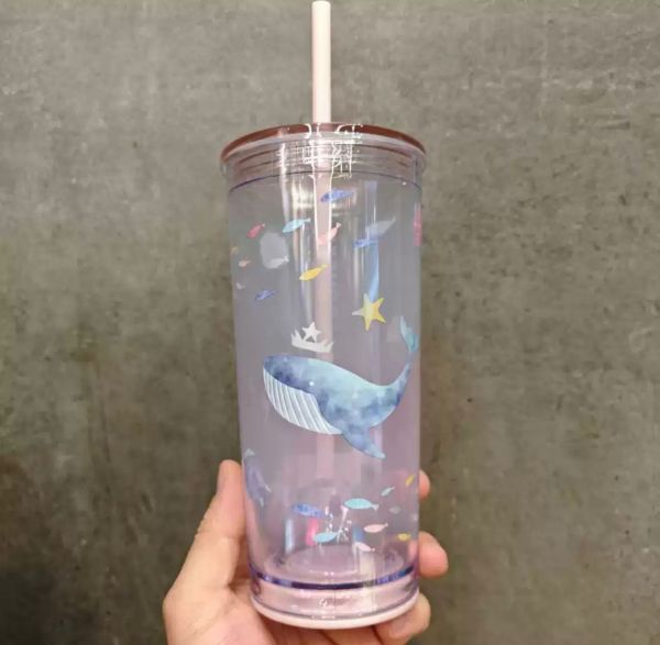 Starbucks 2024 HK Summer Whale 18oz Plastic Tumbler