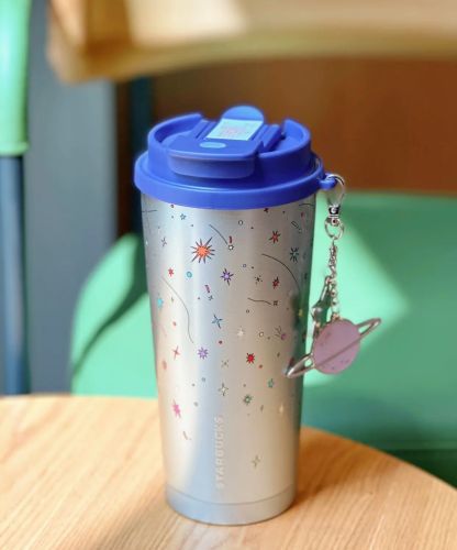 Starbucks 2024 China Summer Night Starry Sky Double drinking mouth 16oz SS Tumbler with Keychain