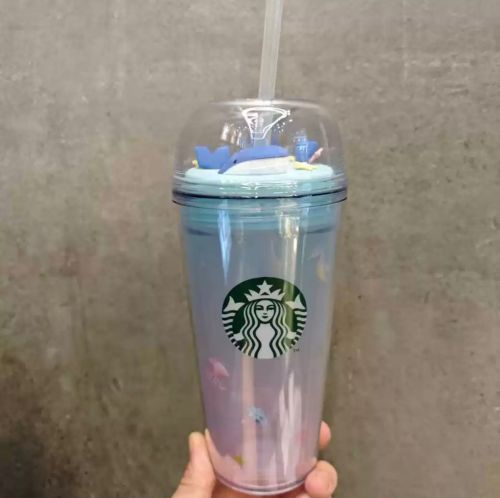 Starbucks 2024 HK Summer Whale Lid 16oz Plastic Tumbler