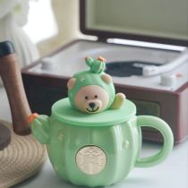 Starbucks 2024 China Summer Succulent Cute Bear Green Cactus 12oz Mug