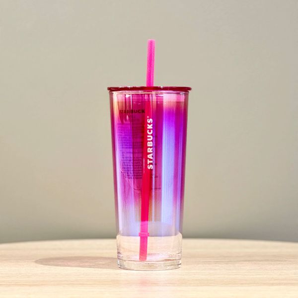 Starbucks 2024 China Summer Dopamine Pink 18oz Glass Cup