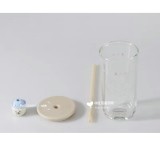 Starbucks 2024 China Summer Alpaca Paradise triangle 16oz Glass Cup with Topper