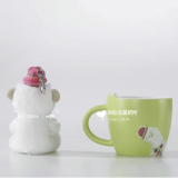 Starbucks 2024 China Summer Alpaca Paradise Green 12oz Mug with Bear Keychain