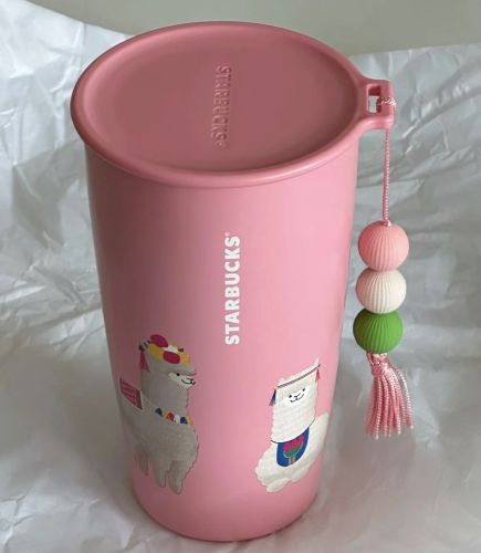 Starbucks 2024 China Summer Alpaca Paradise Pink 12oz SS Tumbler with Keychain