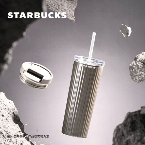 Starbucks 2024 China Summer Grey Stripe 16oz SS Tumbler