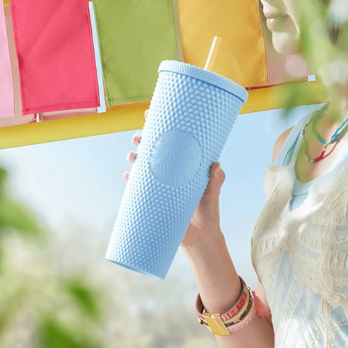 Starbucks 2024 China Summer Alpaca Blue Matte 24oz Studded Tumbler