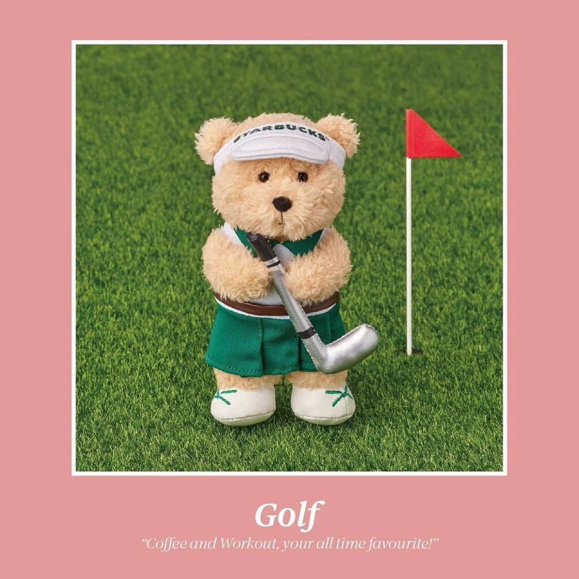 【韓国スタバ】SPORTS CLUB★Golf Bearista Keychain STARBUCKS Korea 2024 Sports Club Golf Bearista Keychain Bear