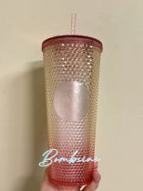 Starbucks 2024 Taiwan Summer Pink Beige Bling 24oz Studded Tumbler ship after 24th July