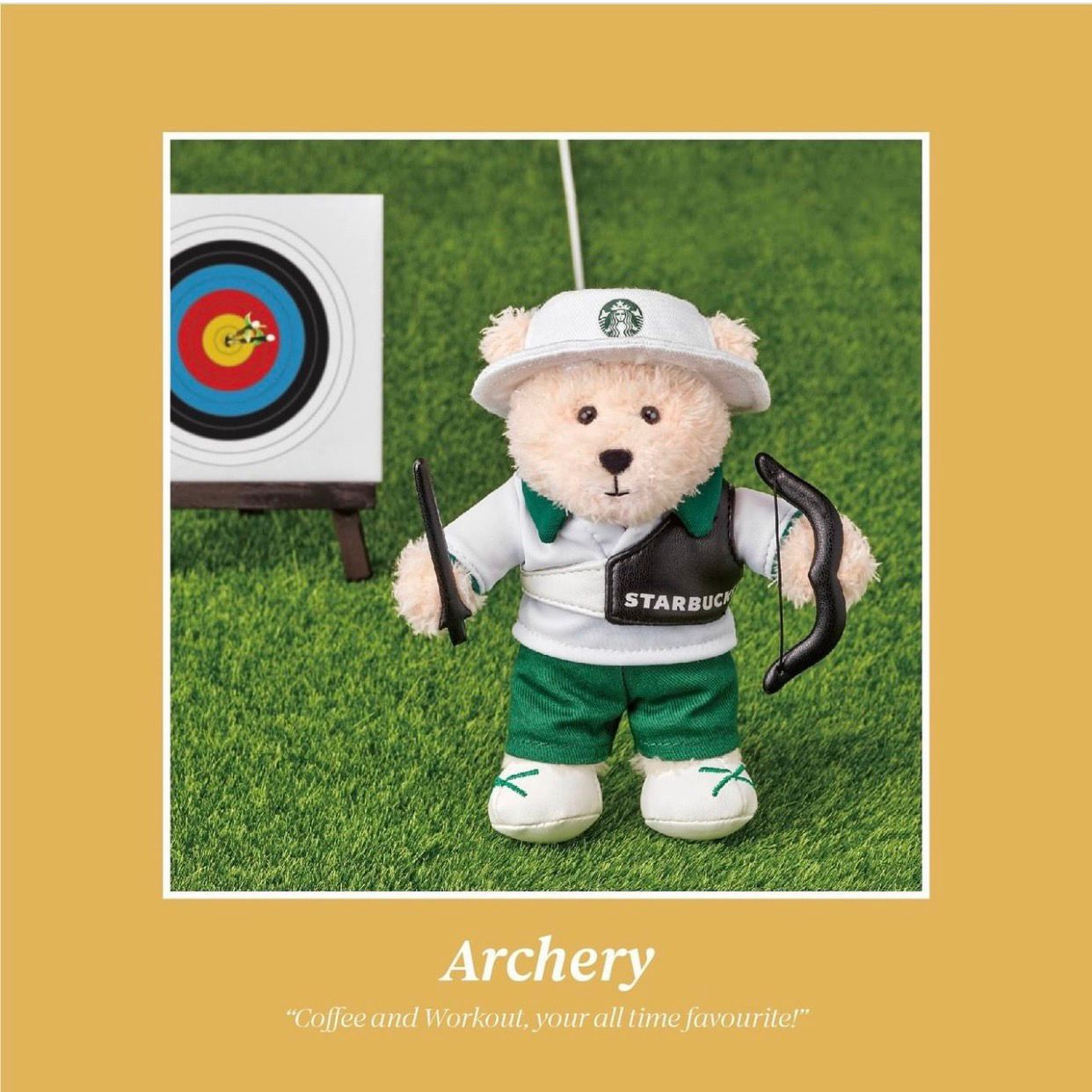 【韓国スタバ】SPORTS CLUB★Archery Bearista Keychain US$ 59.99 - Starbucks 2024 Korea Sports Club Mini Bear