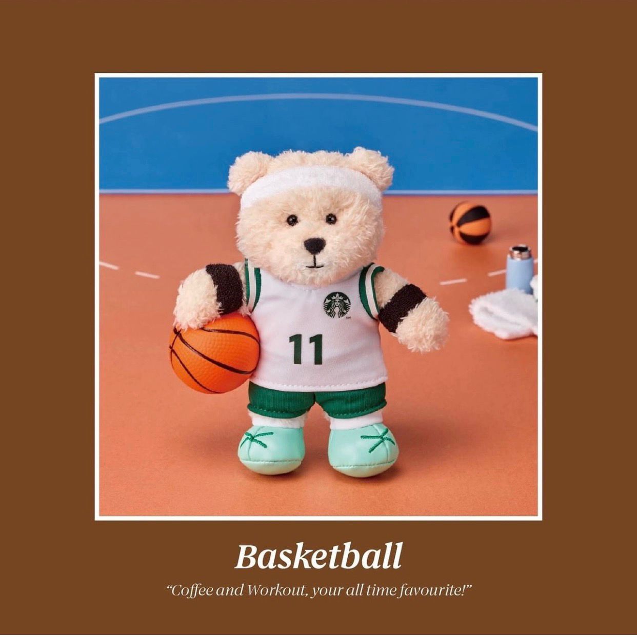 【韓国スタバ】SPORTS CLUB★Basketball Bearista Keychain US$ 59.99 - Starbucks 2024 Korea Sports Club Mini Bear