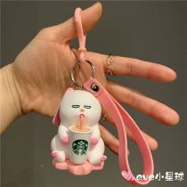 Starbucks 2020 China Sakura Cat Display Toy Keychain