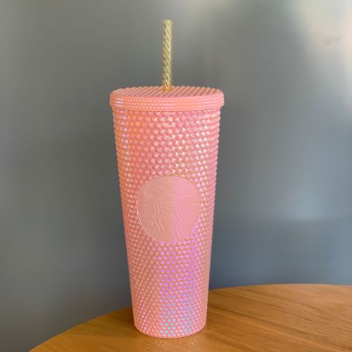 Minor Flaw No Tag Starbucks Coral Pink Venti Studded Tumbler